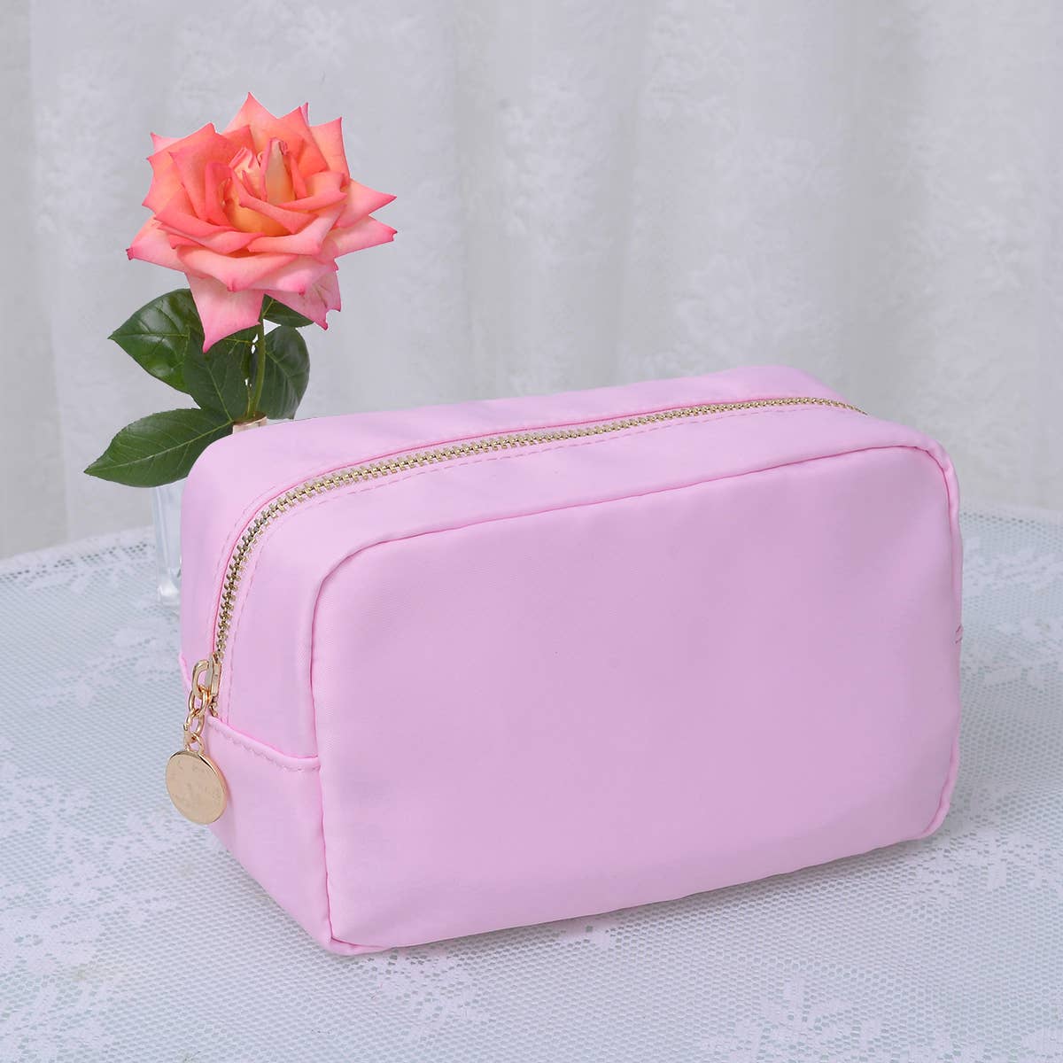 MiMi Wholesale - Wholesale Makeup/Cosmetic Bag - HM1012 Emma Round Zippered Nylon Cosmetic Pouch Bag7