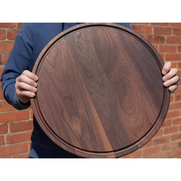 Refine Kitchenware - Wholesale Cheese Board - Large Walnut Round Cheese Board, 18 Inch Round Cutting Board