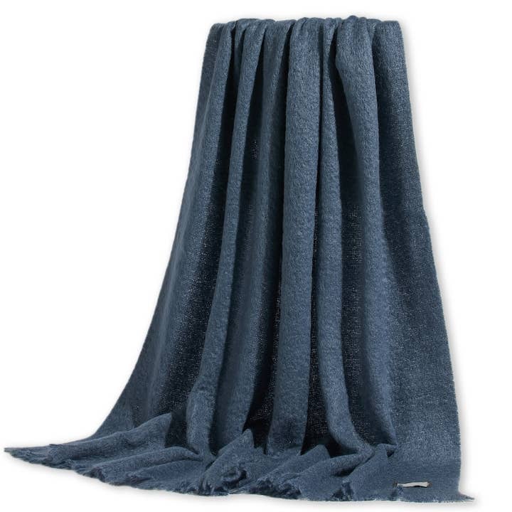 Foxford Den Haag Blauwe Mohair Plaid voor wholesale door FOXFORD