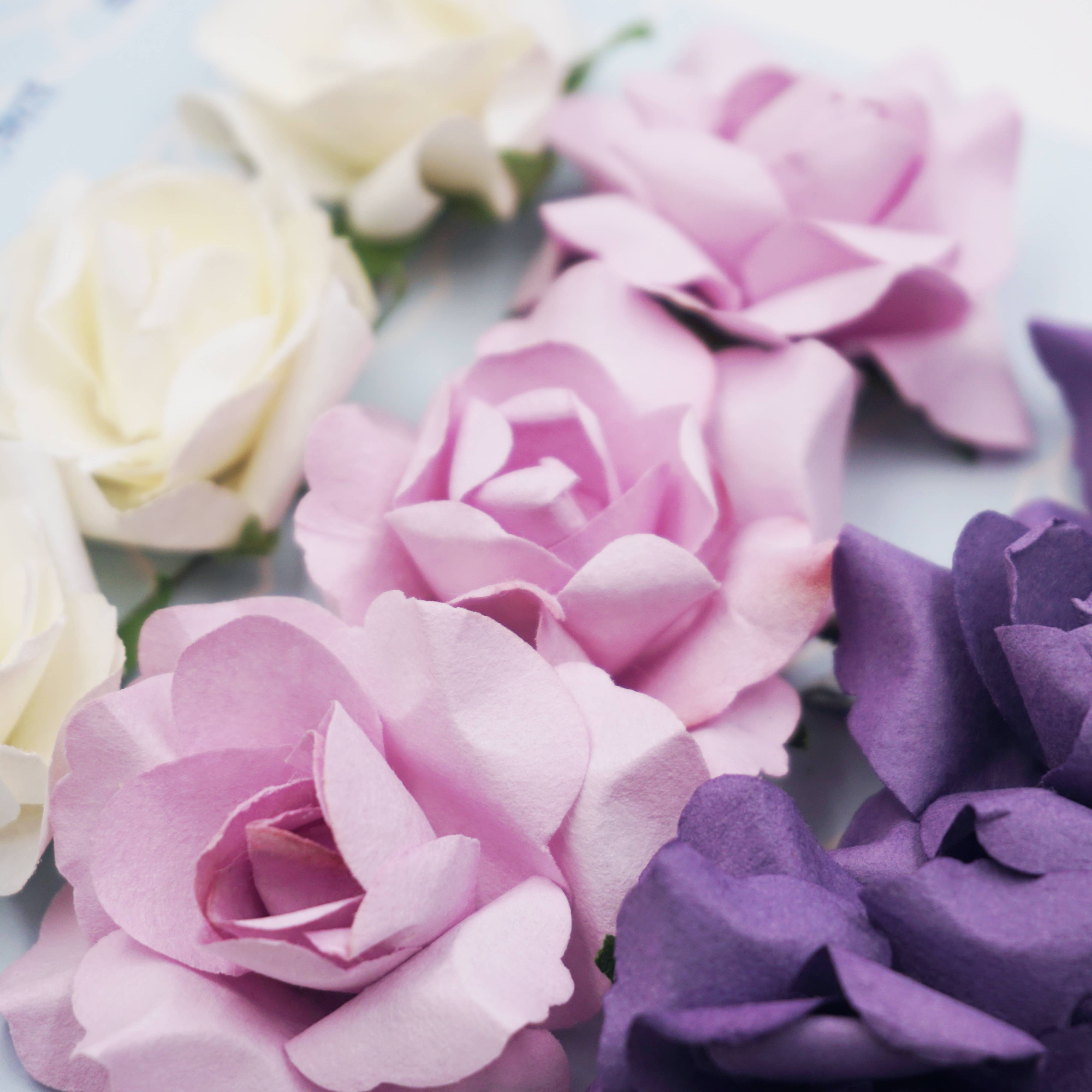 Angels Craft - Vente Fleurs artificielles - Fleurs en papier 1,72 po (roses) avec fil, 9 carats4