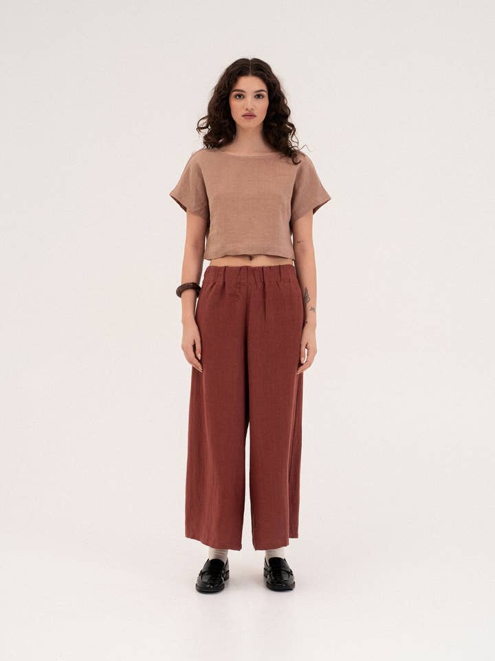 Pantalon large Isabella pour la vente par AmourLinen