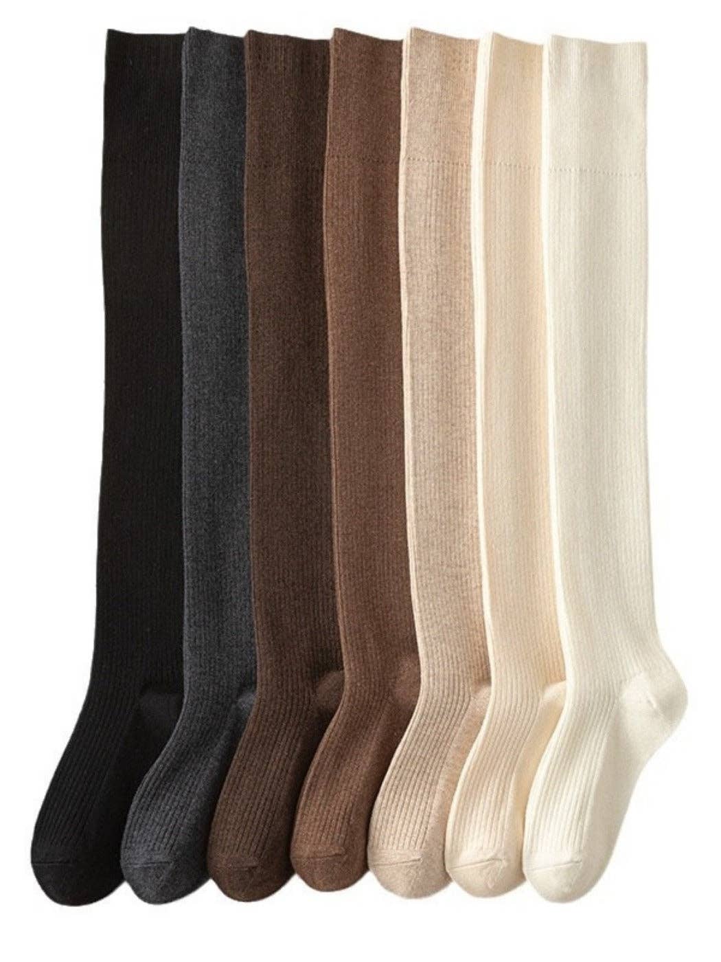 Funkyrel® Atzbranding Limited - Wholesale Socks - Women's - Rufia - Classic Solid-Color Knee-High Winter Socks 7