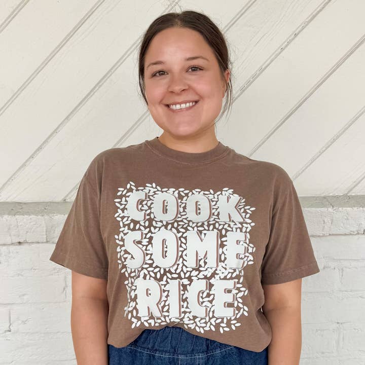 Cook Some Rice Comfort Color T-Shirt for wholesale by Pelican Provision Co.