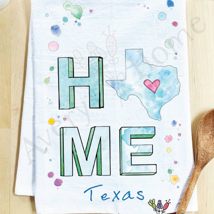 HOME in Texas Customizable Kitchen Hand Towel for wholesale by Avery's Home