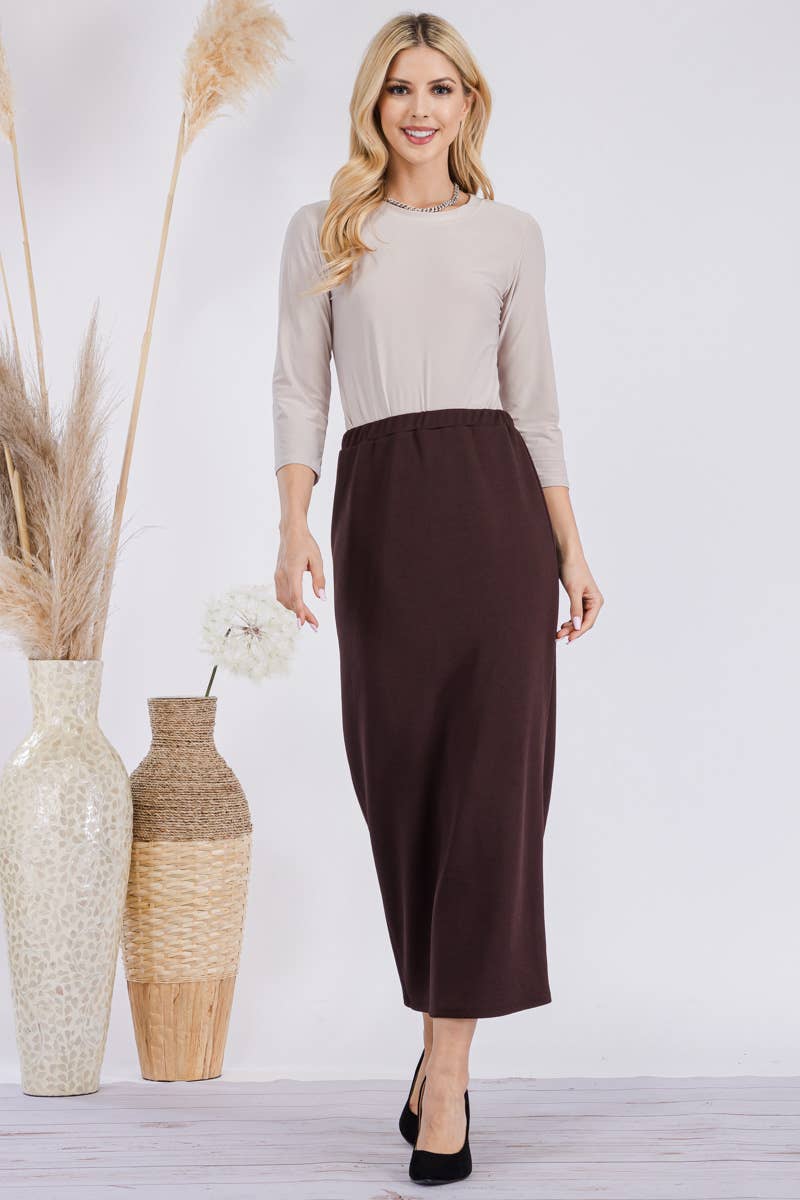 Celeste Clothing - Wholesale Skirt - Women's - CLASSSIC LONG PENCIL SKIRT IN MISSY & PLUS SIZE -CS237701