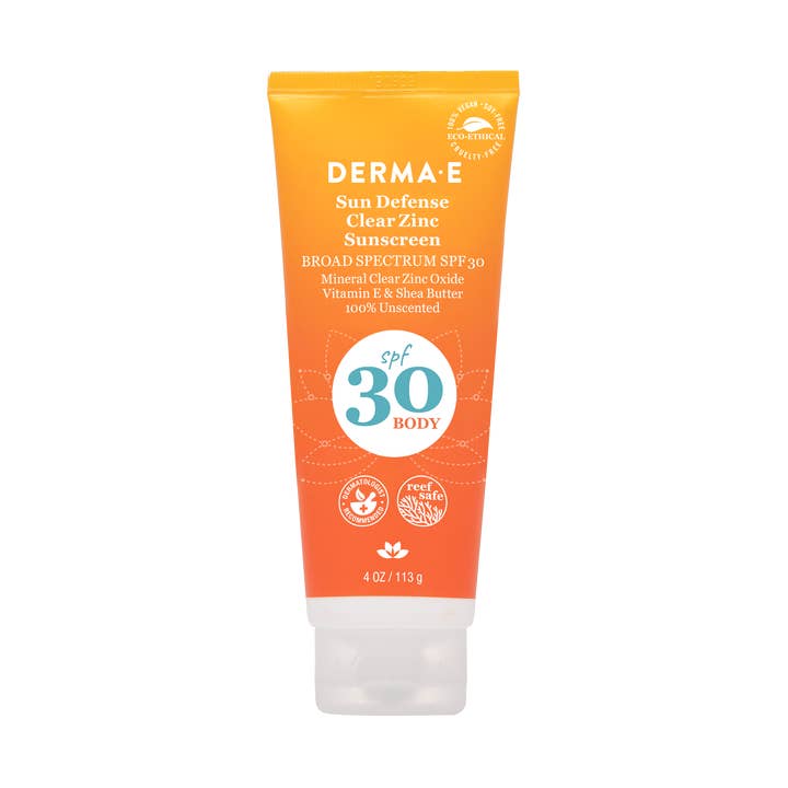 DERMA E - Wholesale Sunscreen - Sun Defense Clear Zinc Sunscreen SPF 30 Body0