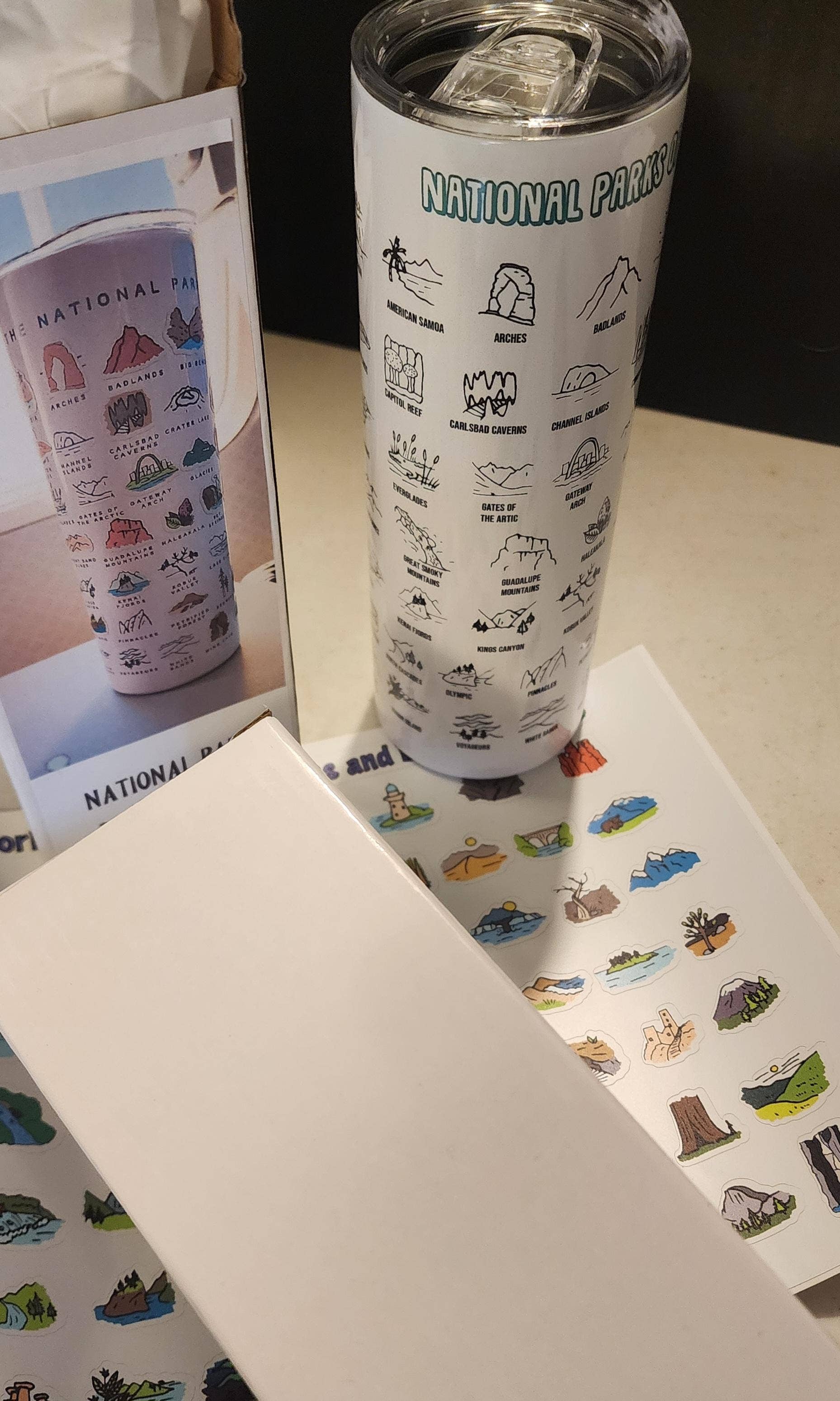 National Parks and Beyond - Wholesale Insulated Mug/Tumbler - National Parks Checklist 20 oz Metal Tumbler5