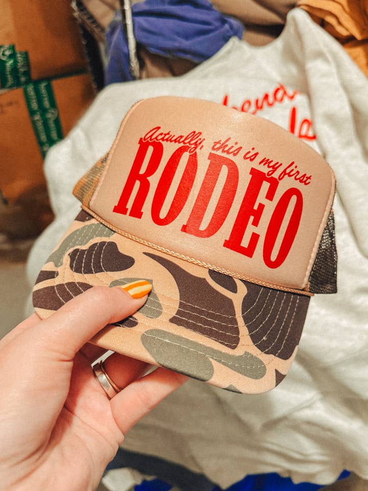 Actually this is my First Rodeo, Western Trucker Hat for wholesale by The Clandestine Underground