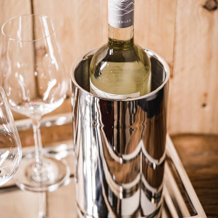 Michael & Philipp Noll e. K. - Vendita all'ingrosso Secchielli per vino - Portabottiglie in acciaio inox a doppia parete 20 cm4