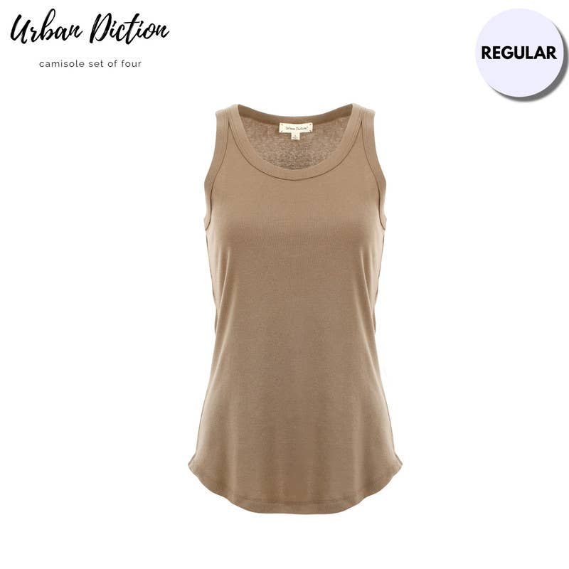 Dark Brown & Light Gray Scoop Neck Tank Set-Regular for wholesale on Faire3