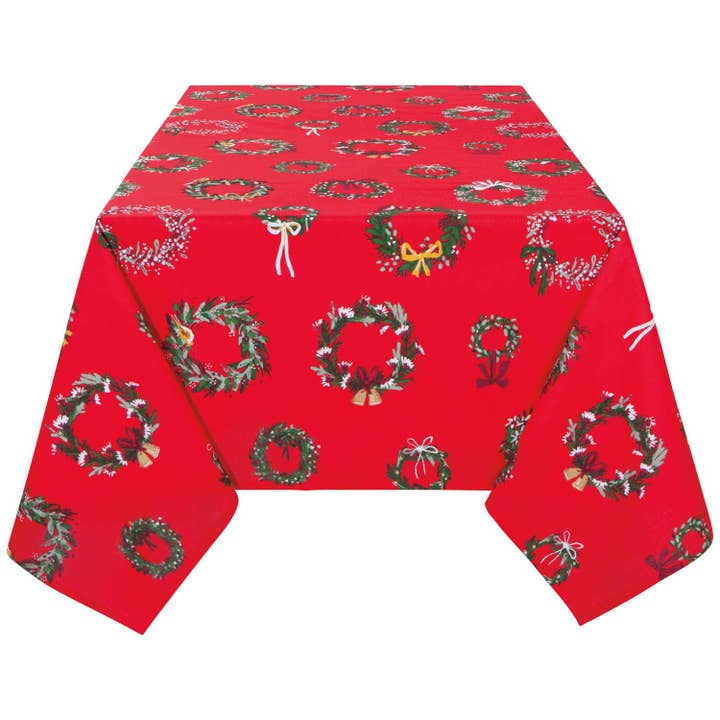 Wreaths Christmas Tablecloth 60 x 90 Inches for wholesale by Danica Outlet Store