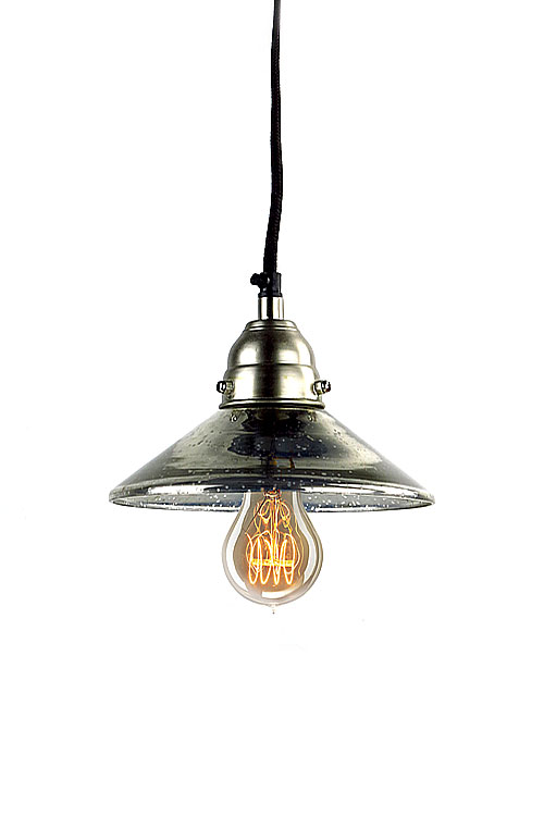 Vagabond Vintage - Wholesale Chandelier/Hanging Light - Classic Shaped Mercury Glass Pendant Lamp with Cord and Plug1