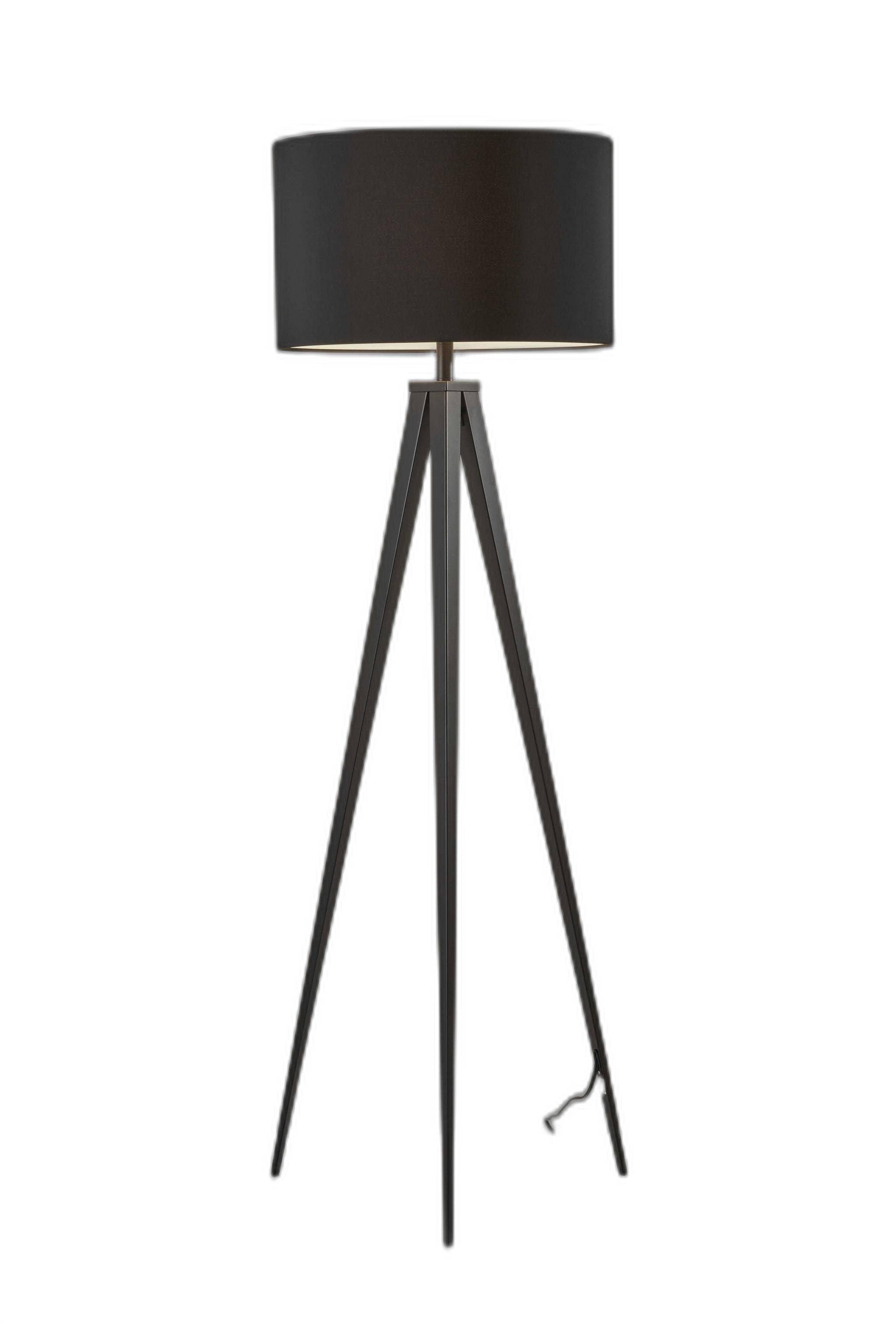 HomeRoots - Wholesale Floor lamp - 62" Black Tripod Floor Lamp With Black Drum Shade