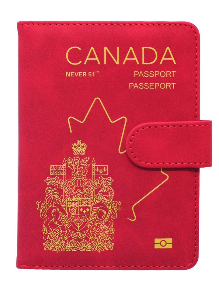 Passhållare med magnetspänne med logotyp Never 51-Röd för wholesale av Alantino