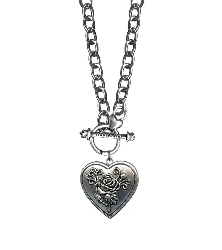 Classic Hardware - Wholesale Locket Necklace - Heart Locket Toggle Chain Necklace