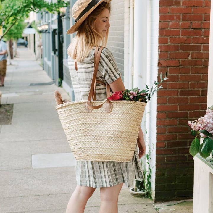 HandmadeBestSeller - Wholesale Beach Bag - STRAW BAG With Double Leather Handles - bags for women5