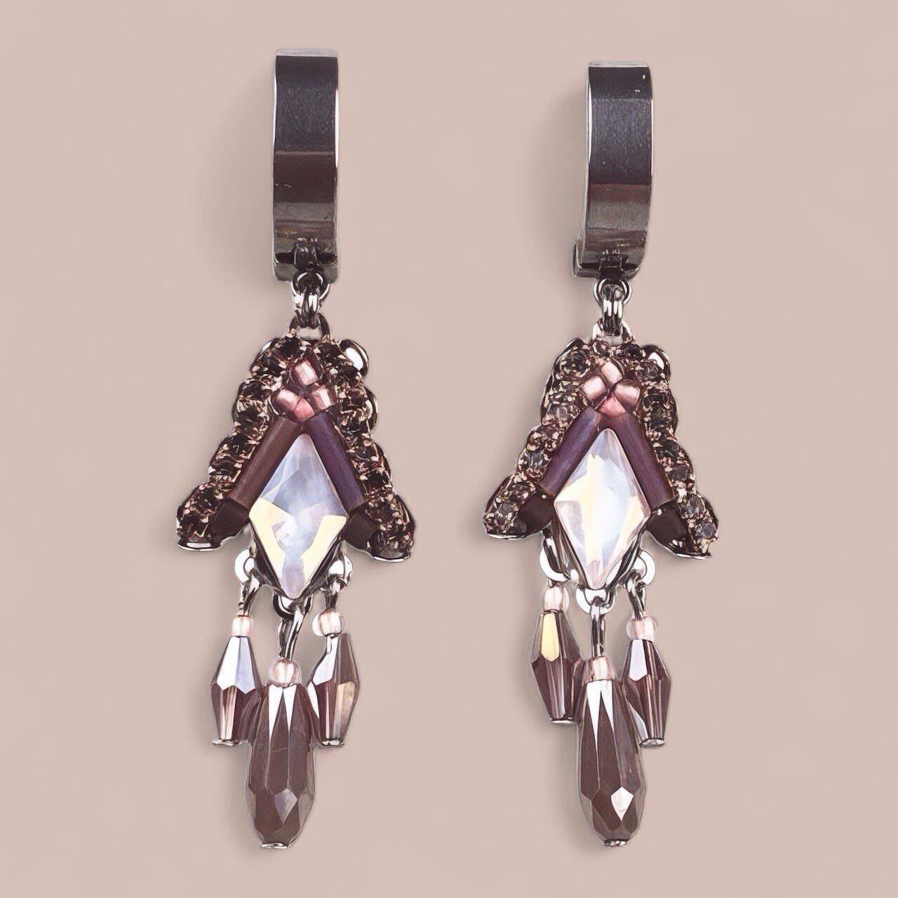 melizijewelry – wholesale Hängande örhängen – Tulipan Roze kristallörhängen0