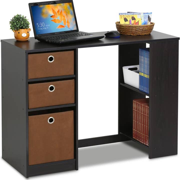 ShipItFurniture - Wholesale Desk Set - Space-Saving Espresso Computer Writing Desk with Storage