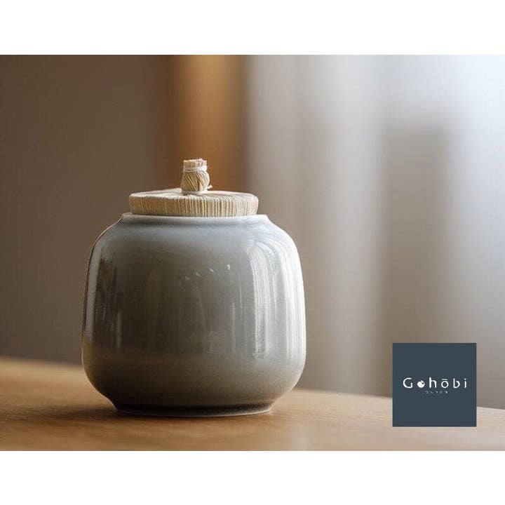 Gohobi Ceramic Shoot Glazed Tea Storage Jars for wholesale by Gohobi (We cover U.S. import duties)