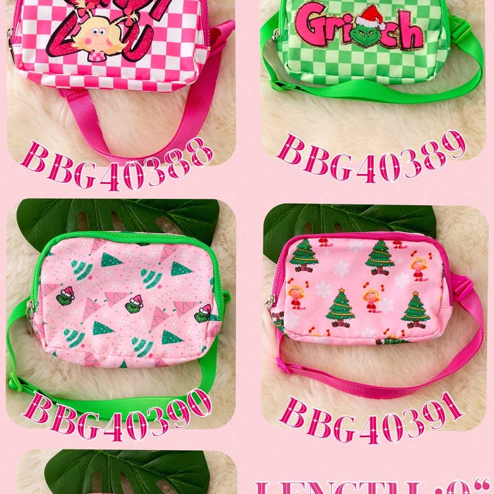 Christmas printed fanny packs available in 5 prints. and other Purchase Wholesale secret stock reserve. Free Returns & Net 60 Terms on Faire trending on Faire.