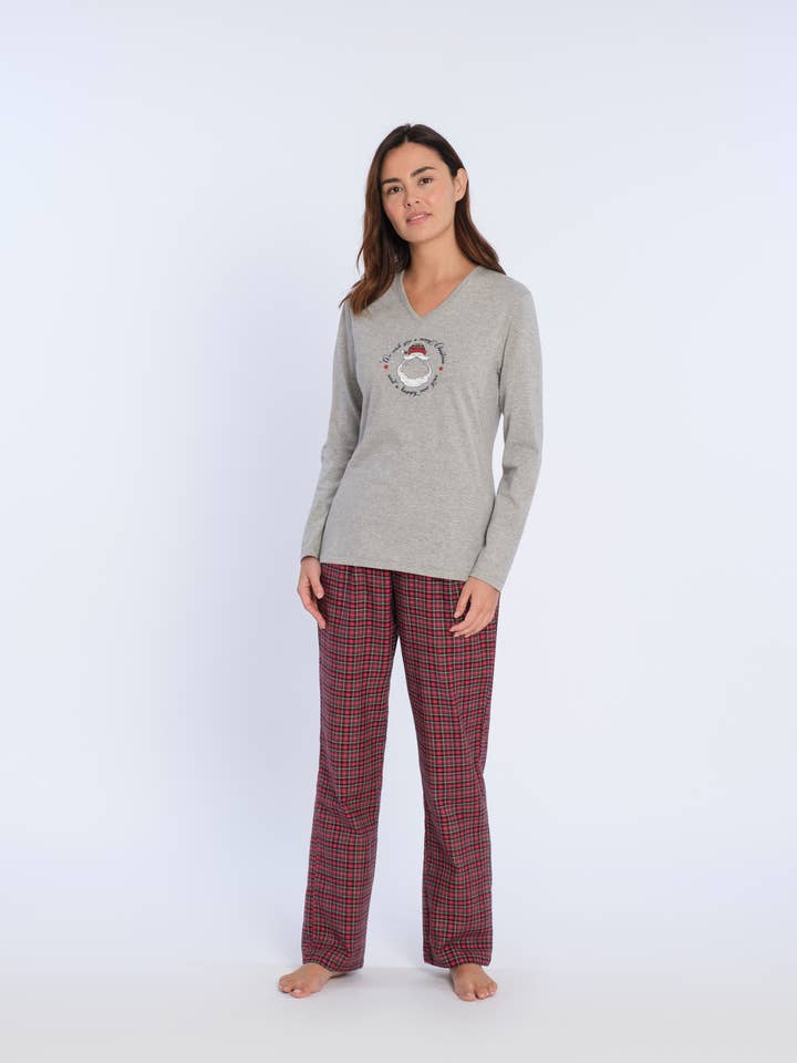 Almindelig og ternet blandet julestrikket og vellum pyjamas for engroshandel hos Guasch