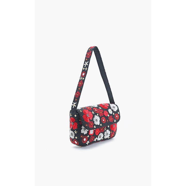 America & Beyond - Wholesale Shoulder Bag - Women's - Scarlet Romance Embellished Shoulder Bag