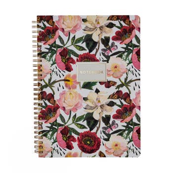 Peony Flower Spiral Notebook Note Book Writing Pad Coco Print
