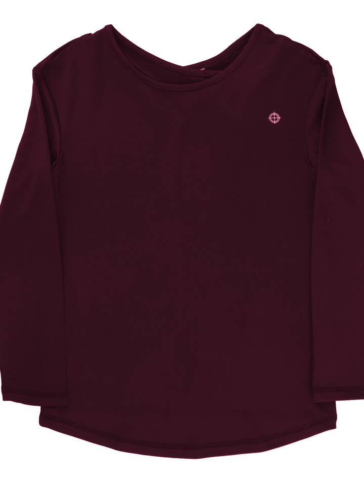 Top de punto de manga larga para niñas - AGF195363 para venta al por mayor de ACTIF PERFORMANCE