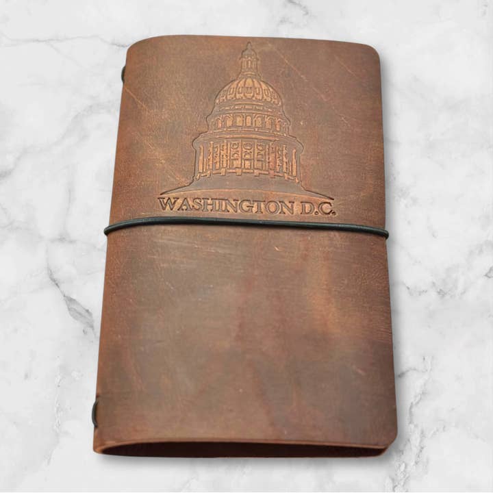 Refillable Leather Journal — Washington, DC | America 250 for wholesale by Sophisticate Supply Co.