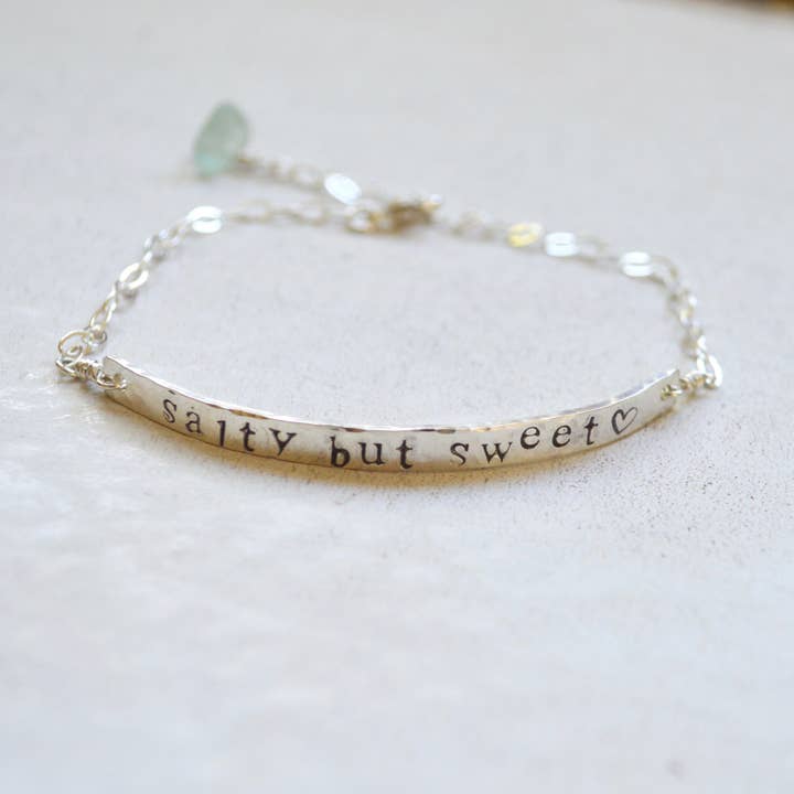 Salty But Sweet - Wholesale Charm/Dangle Bracelet - Salty But Sweet Sterling Bar Bracelet