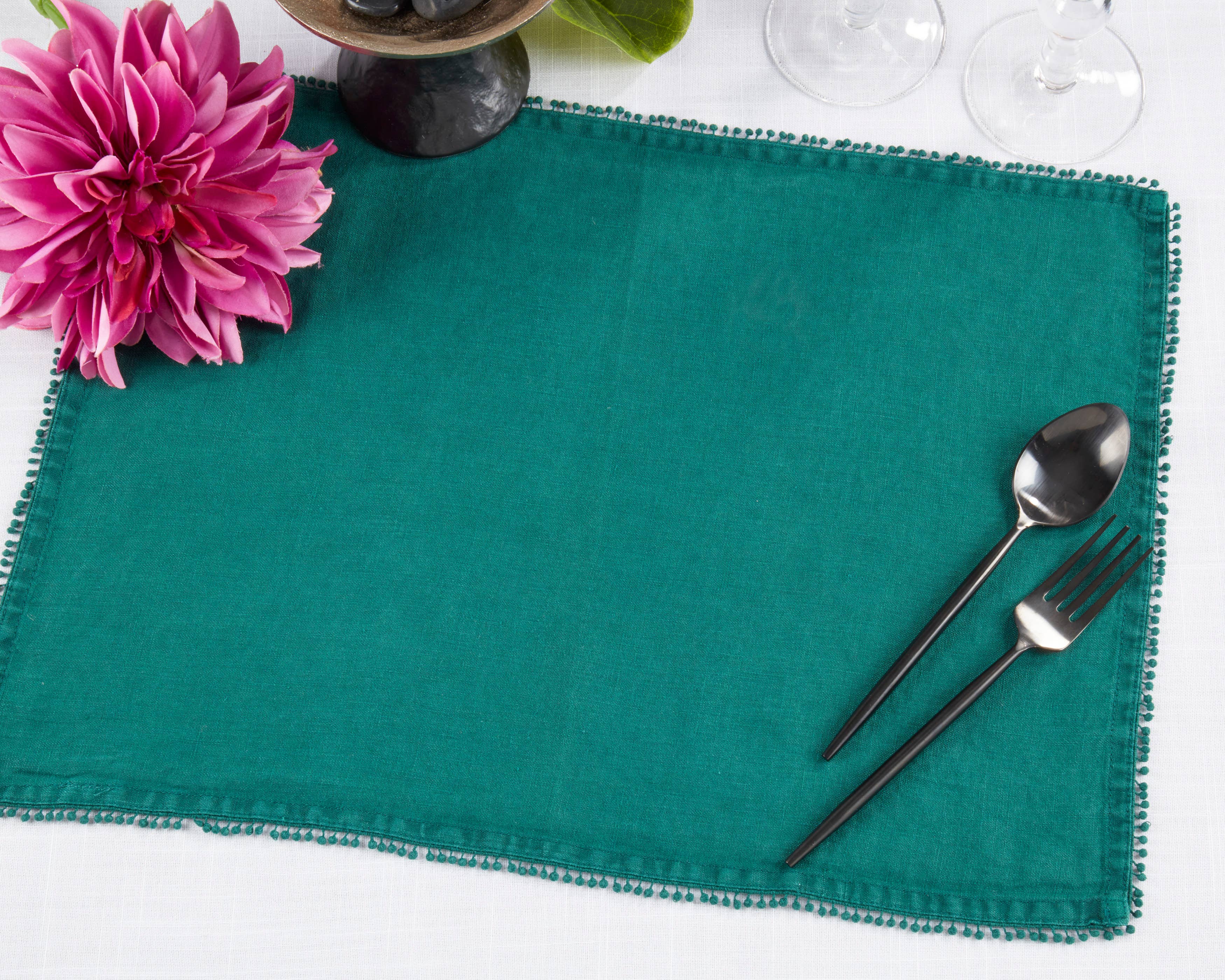 Saro Lifestyle – Individuais por atacado – Placemat Design Pompom8