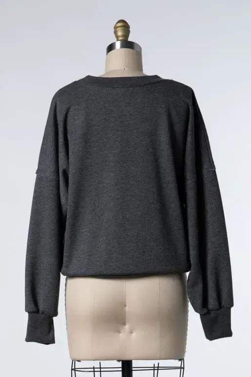 Final Touch - Wholesale Knit Top - Women's - Cotton Terry Raw Edge Top - NT30652A1