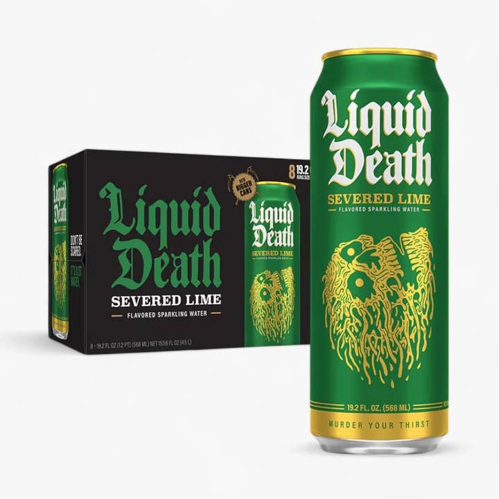 Liquid Death Severed Lime Sparkling Water 24 Cans for wholesale by L&F Universal Goods