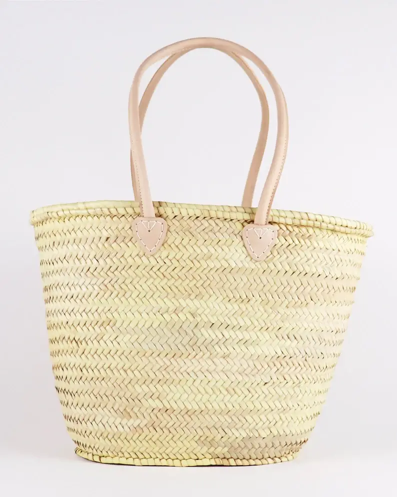 HandmadeBestSeller - Wholesale Beach Bag - STRAW BAG Handmade with leather, French Market Basket6