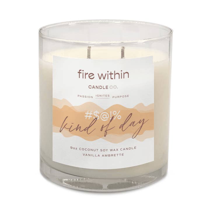 Fire Within Candle Company, LLC - Wholesale Jar/filled candle - #$@!% Kind of Day, Organic Coconut-Soy Intention Candle0