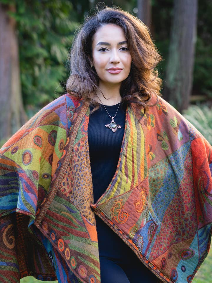 In Style Scarves – wholesale Poncho – Women's – 515/Poncho Cape~Autumn