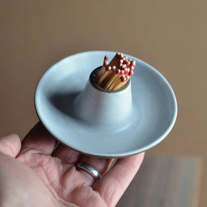 Rose Line Pottery - Wholesale Match Holder - Match Striker - Matte White2