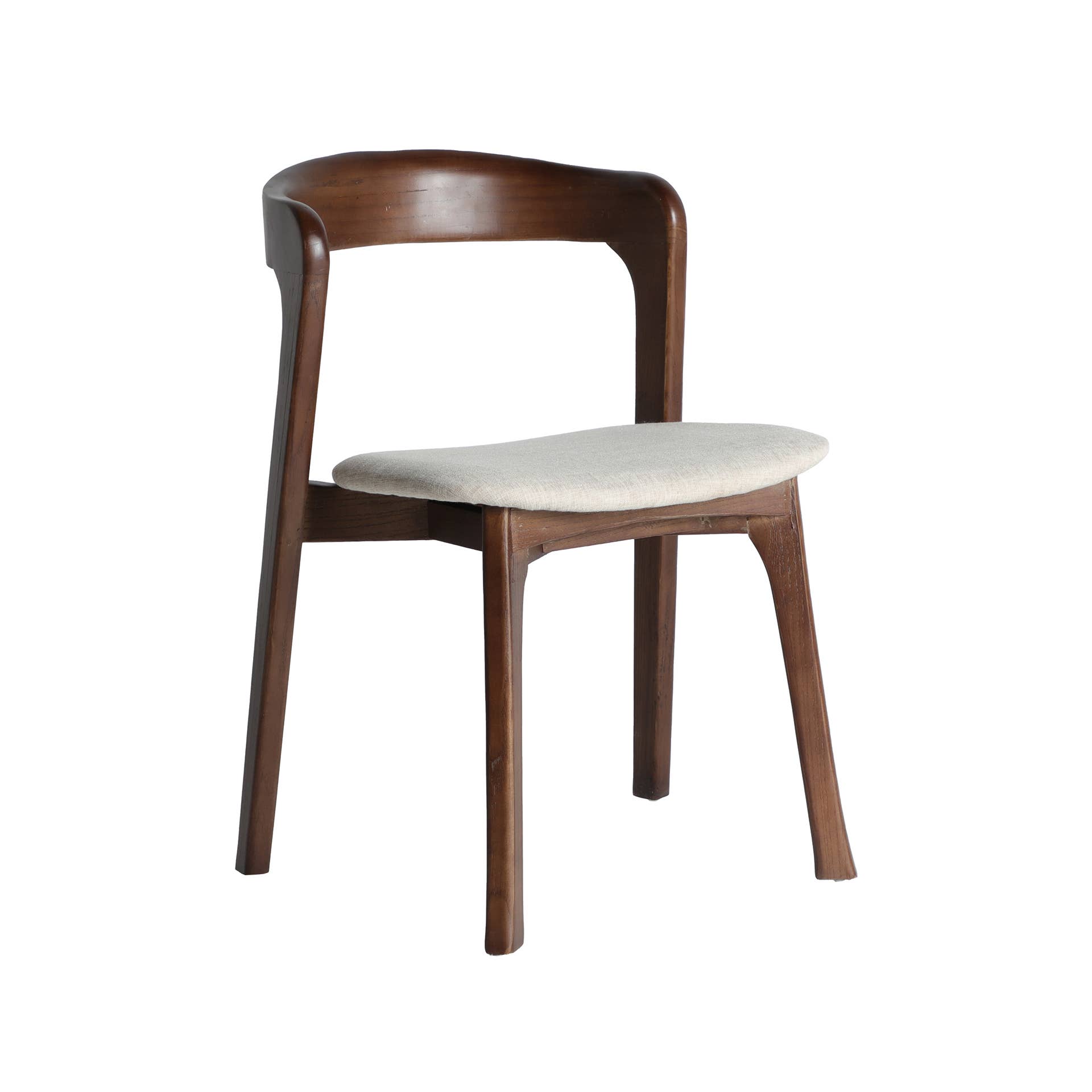 Kodu - Wholesale Chair - Elm wood chair in matte brown color, measuring 51x59x79cm0