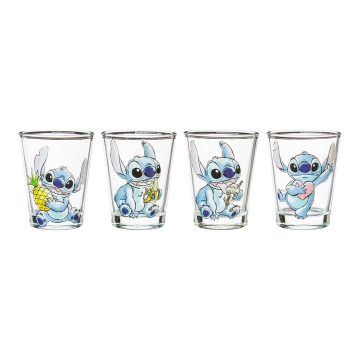 Lilo and Stitch Props 4pc. 1.5oz. Mini Glass Set for wholesale by Silver Buffalo
