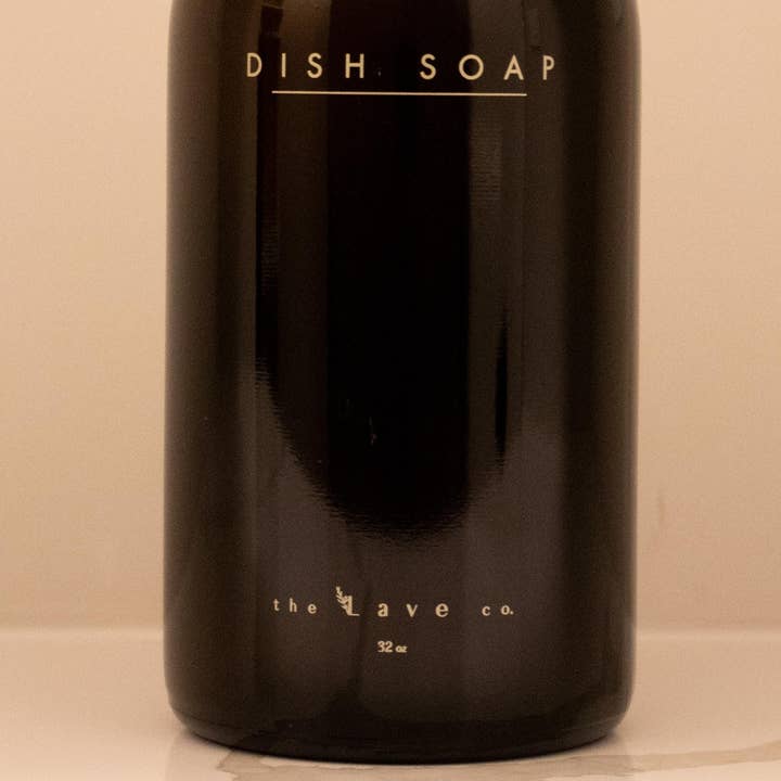 the Lave co - Wholesale Soap Dispenser - 32 oz Amber Glass "Dish Soap" Dispenser w/ Gold Pump4