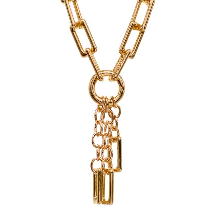 Collier rectangulaire à maillons épais avec 3 chaînes pendantes pour la vente par Accessorizit Inc.