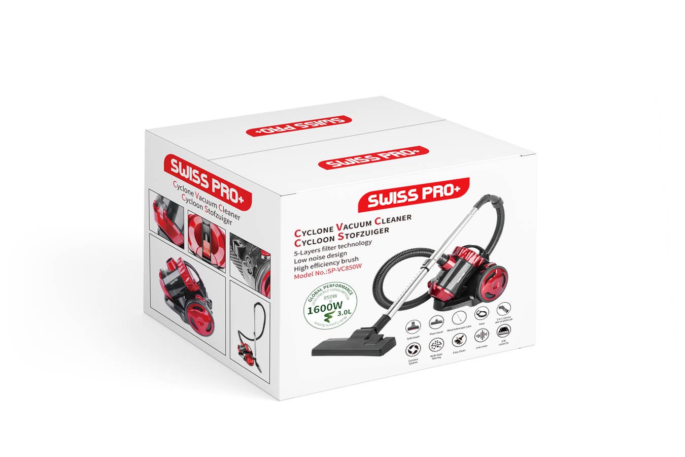 Swiss Pro+ - Venta al por mayor Aspiradora - Aspiradora ciclónica roja Swiss Pro+10