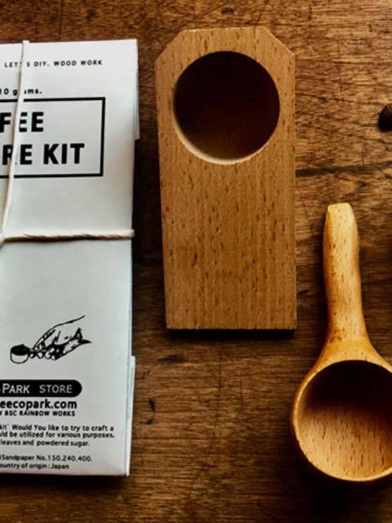 Gör-det-själv-kaffemåttsniderikit: Japansk träslöjdspresent för wholesale av 「FUNJI」In Japan