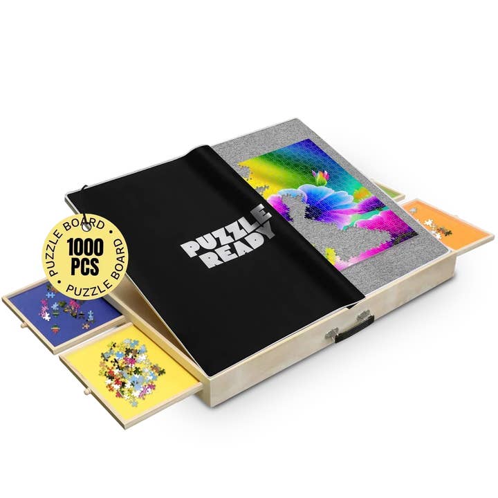 Puzzle Ready - Wholesale Puzzle - Adult - Puzzle Table – The Perfect Tilting Jigsaw Puzzle Table with Drawers and Cover