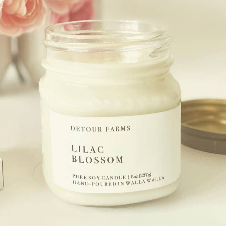 Pure Soy Mason Jar Candles for wholesale by Detour Farms