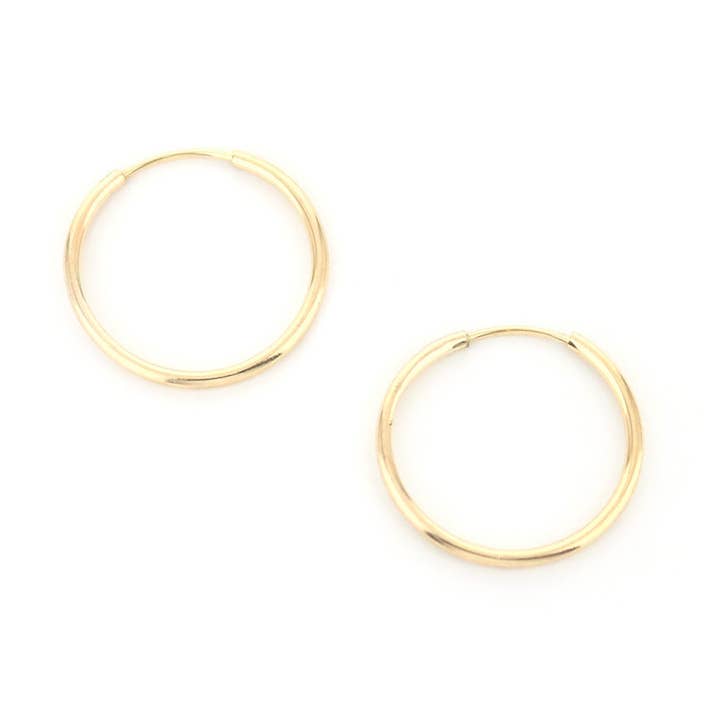 14k Yellow Gold Filled Hoop Earrings 17 Mm for wholesale by Lauren G Adams
