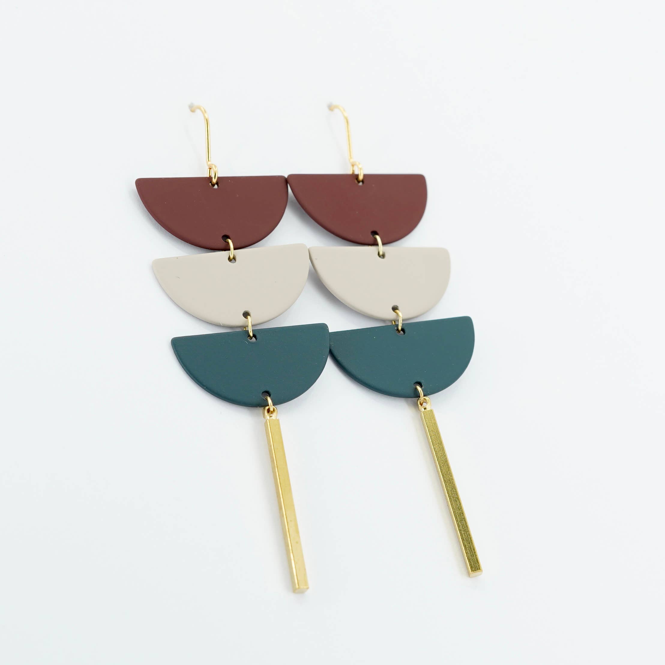 Copper Bee - Vendita all'ingrosso Orecchini pendenti - Orecchini pendenti a cerchio triplo semicerchio.3