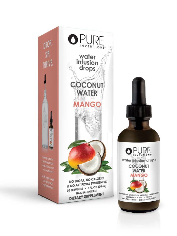 Coconut Water MANGO - 30 servings / beverages for wholesale by Pure Inventions