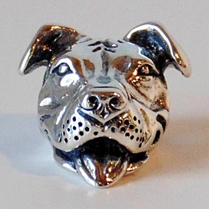 Dog Park Publishing - Wholesale Individual Charm/Pendant - Euro-Style Sterling Silver Smiling Pit Bull Charm0