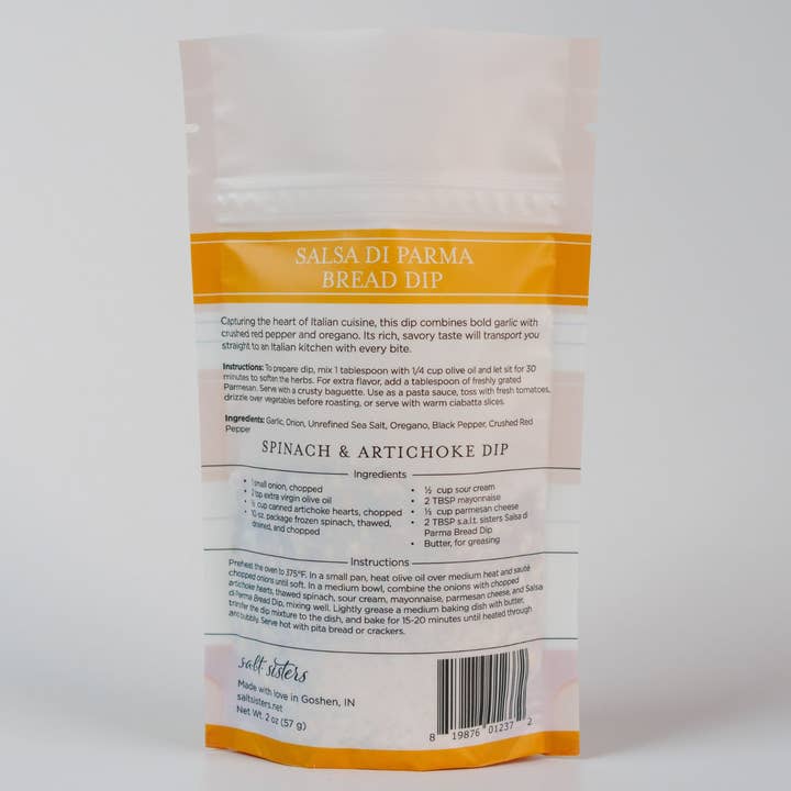 Salt Sisters - Wholesale Dip - Dip Mix - Salsa di Parma Bread Dip - Packaged Weights